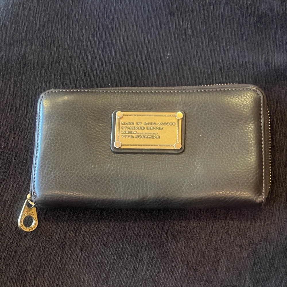 Marc By Marc Jacobs Brown Leather Wallet with Gold Accents